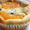 Käsekuchen-Muffin mit Schokolade und Mandarinen