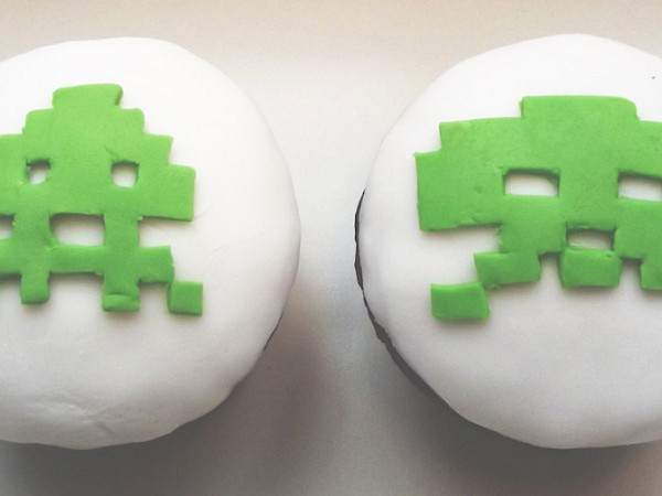 Topping: Space Invaders aus Fondant